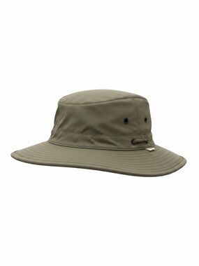Tilley Olive Green Wide-Brim Sun Hat with Chin Cord